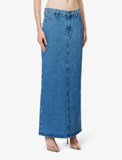Split-back Mid-rise Denim Maxi Skirt -Reis Clothing Shop R04139009 LIGHTBLUEDENIM ALT02
