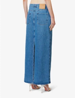 Split-back Mid-rise Denim Maxi Skirt -Reis Clothing Shop R04139009 LIGHTBLUEDENIM ALT03