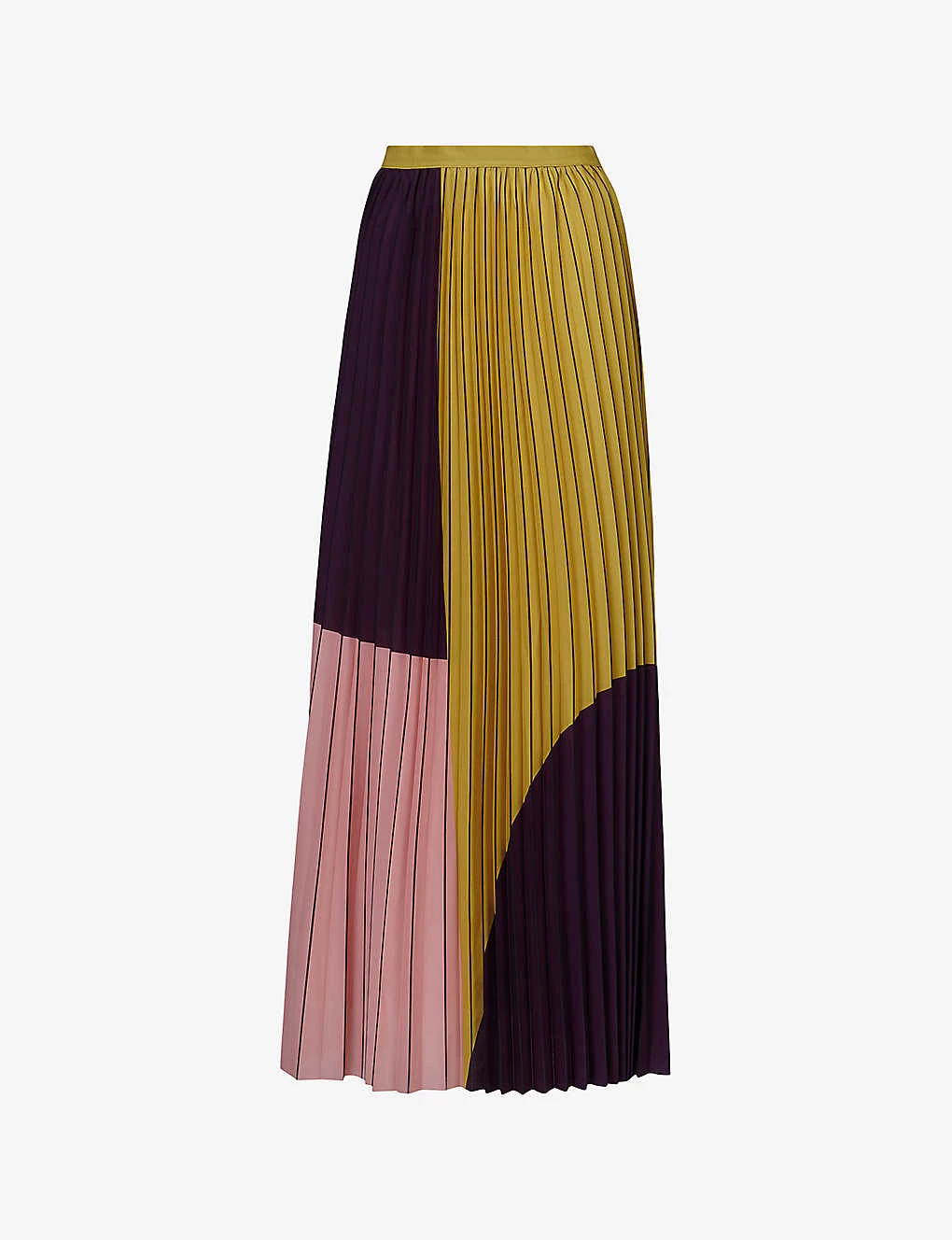 Geometric-pattern Pleated Woven Maxi Skirt 1 Geometric-pattern Pleated Woven Maxi Skirt