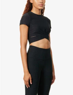Beyond Yoga Featherweight Cropped Stretch-jersey Top -Reis Clothing Shop R04143879 DARKESTNIGHT ALT02