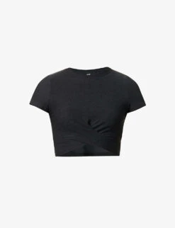 Beyond Yoga Featherweight Cropped Stretch-jersey Top