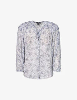 Paige Margret Floral-pattern Silk Blouse