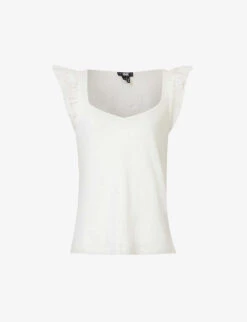 Paige Giulia Frill-sleeve Linen Top