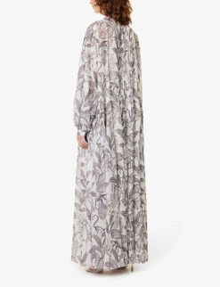 Filippa Floral-pattern Woven Maxi Dress -Reis Clothing Shop R04144900 WHITEBASE ALT03