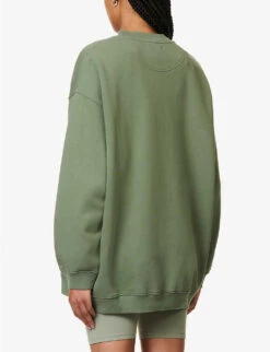 ANINE BING Tyler Logo-print Cotton Sweatshirt -Reis Clothing Shop R04146354 ARTICHOKE ALT03