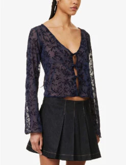 Mel Floral-pattern Woven Blouse -Reis Clothing Shop R04147071 NAVY ALT02