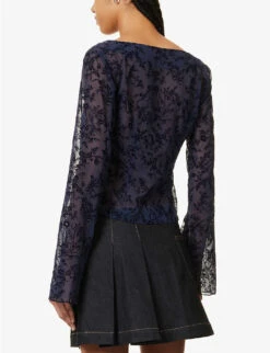 Mel Floral-pattern Woven Blouse -Reis Clothing Shop R04147071 NAVY ALT03