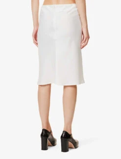 Trimiti Lace-trim Satin Midi Skirt -Reis Clothing Shop R04147086 WHITE ALT03