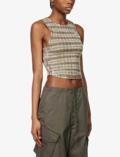 AGOLDE Nova Tie-dye Organic-cotton Blend Tank Top -Reis Clothing Shop R04148478 HAZENEBULA ALT02