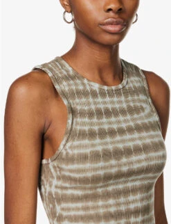 AGOLDE Nova Tie-dye Organic-cotton Blend Tank Top -Reis Clothing Shop R04148478 HAZENEBULA ALT04