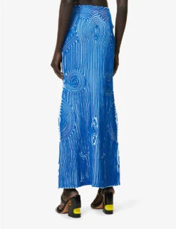 Flower Vortix Embroidered Knitted Maxi Skirt -Reis Clothing Shop R04148976 LIGHTBLUE ALT03