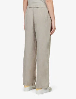 JAMES PERSE Textured Straight-leg High-rise Linen Trousers -Reis Clothing Shop R04149009 SILT ALT03