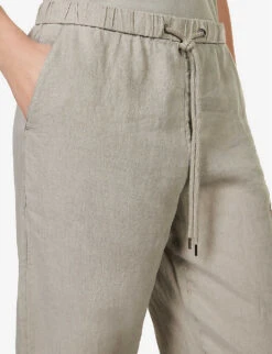JAMES PERSE Textured Straight-leg High-rise Linen Trousers -Reis Clothing Shop R04149009 SILT ALT04