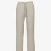 JAMES PERSE Textured Straight-leg High-rise Linen Trousers
