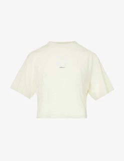 Logo-print Cropped Cotton T-shirt