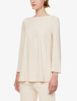 Max Mara Pampas Relaxed-fit Stretch-woven Top -Reis Clothing Shop R04149121 IVORY ALT02