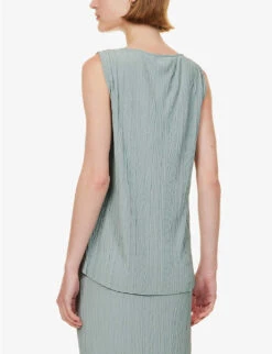 Max Mara Dyser Crinkle-effect Knitted Top -Reis Clothing Shop R04149125 SAGEGREEN ALT03