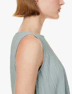 Max Mara Dyser Crinkle-effect Knitted Top -Reis Clothing Shop R04149125 SAGEGREEN ALT04