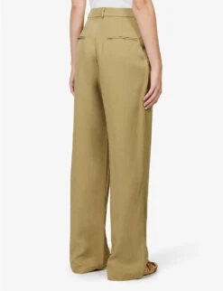 Mason High-rise Wide-leg Woven Trousers -Reis Clothing Shop R04149604 OLIVEOIL ALT03