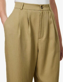 Mason High-rise Wide-leg Woven Trousers -Reis Clothing Shop R04149604 OLIVEOIL ALT04