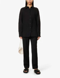 Emery Relaxed-fit Cotton And Linen-blend Shirt -Reis Clothing Shop R04149652 BLACK ALT01