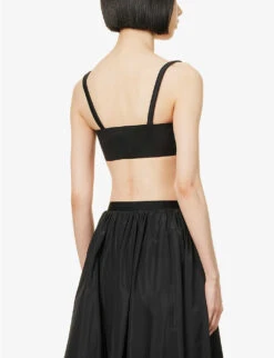 Miu Miu Sweetheart-neck Stretch-woven Bra Top -Reis Clothing Shop R04149723 NERO ALT03