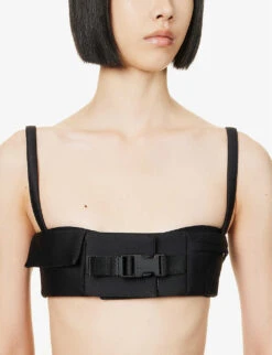 Miu Miu Sweetheart-neck Stretch-woven Bra Top -Reis Clothing Shop R04149723 NERO ALT04