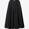 Miu Miu Pleated Elasticated-waistband Satin Midi Skirt
