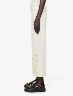 Weekend Max Mara Egizio Flared High-rise Stretch-denim Jeans -Reis Clothing Shop R04151187 IVORY ALT02