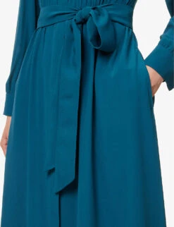 Weekend Max Mara Collared Regular-fit Woven Maxi Dress -Reis Clothing Shop R04151207 OIL ALT04