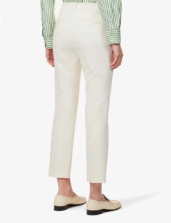 Weekend Max Mara Patata Pressed-crease Regular-fit Tapered-leg Stretch-woven Trousers -Reis Clothing Shop R04151211 IVORY ALT03