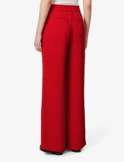ME AND EM High-rise Elasticated-waist Stretch-recycled Polyester Trousers -Reis Clothing Shop R04151477 BRIGHTRED ALT03