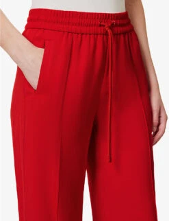 ME AND EM High-rise Elasticated-waist Stretch-recycled Polyester Trousers -Reis Clothing Shop R04151477 BRIGHTRED ALT04