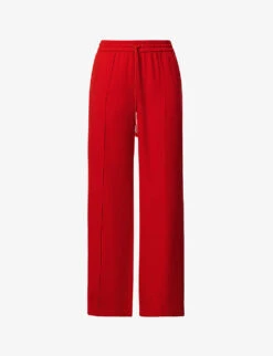 ME AND EM High-rise Elasticated-waist Stretch-recycled Polyester Trousers