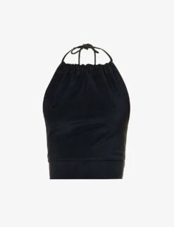 ME AND EM Towelling-texture Tie-back Cotton-blend Top