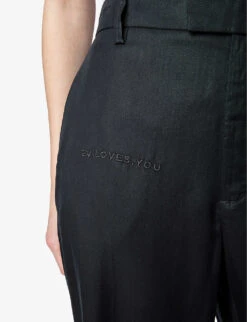 Zadig & Voltaire Peter Wide-leg High-rise Woven Trousers -Reis Clothing Shop R04151936 NOIR ALT04