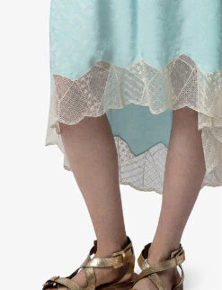 Zadig & Voltaire Joslin Leopard-jacquard Silk Midi Skirt -Reis Clothing Shop R04151964 CELADON ALT04