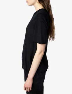 Zadig & Voltaire Ida Signature-wings Cashmere Top -Reis Clothing Shop R04151983 NOIR ALT02