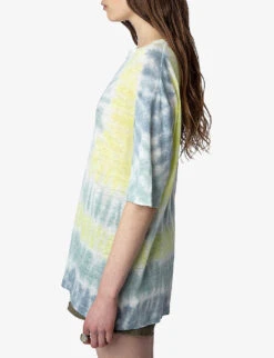 Zadig & Voltaire Suzy Tie-dye Linen T-shirt -Reis Clothing Shop R04151984 CELADON ALT02