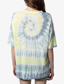 Zadig & Voltaire Suzy Tie-dye Linen T-shirt -Reis Clothing Shop R04151984 CELADON ALT03