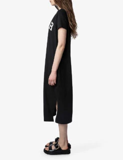 Zadig & Voltaire Zaid Amour Cotton T-shirt Dress -Reis Clothing Shop R04151994 NOIR ALT02