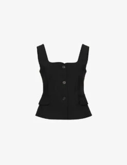 Leni Square-neck Woven Waistcoat