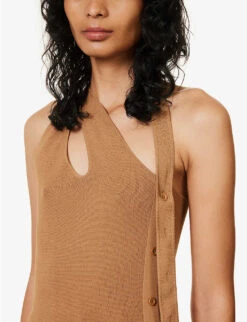 Nadja Cut-out Stretch-woven Top 9 Nadja Cut-out Stretch-woven Top -Reis Clothing Shop R04152829 CINNAMON ALT04
