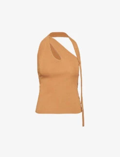 Nadja Cut-out Stretch-woven Top