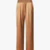 Paige Tinesia Straight-leg Mid-rise Satin Trousers