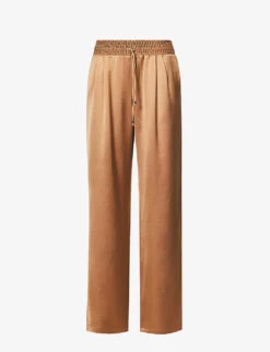 Paige Tinesia Straight-leg Mid-rise Satin Trousers