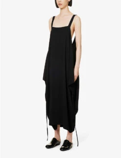 Ritual Relaxed-fit Stretch-woven Midi Dress -Reis Clothing Shop R04153447 BLACK ALT02