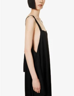 Ritual Relaxed-fit Stretch-woven Midi Dress -Reis Clothing Shop R04153447 BLACK ALT04