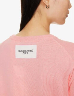 Ribbed-trim Scoop-neck Cotton-knit Top -Reis Clothing Shop R04153710 STRAWBERRY ALT04