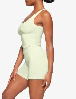 Soft Lounge Ribbed Stretch-jersey Top 6 Soft Lounge Ribbed Stretch-jersey Top -Reis Clothing Shop R04153805 HONEYDEW ALT02